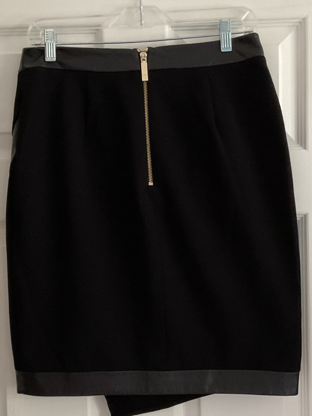 ⭐️ Ted Baker Heeley Asymmetrical Faux Leather Trim Skirt - size 12 - Picture 6 of 11